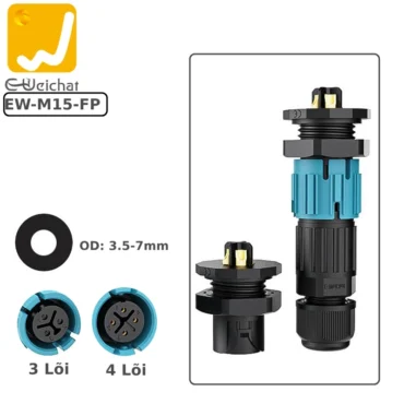 Đầu nối điện chống nước lắp mặt bích E-Weichat EW-M15-FP