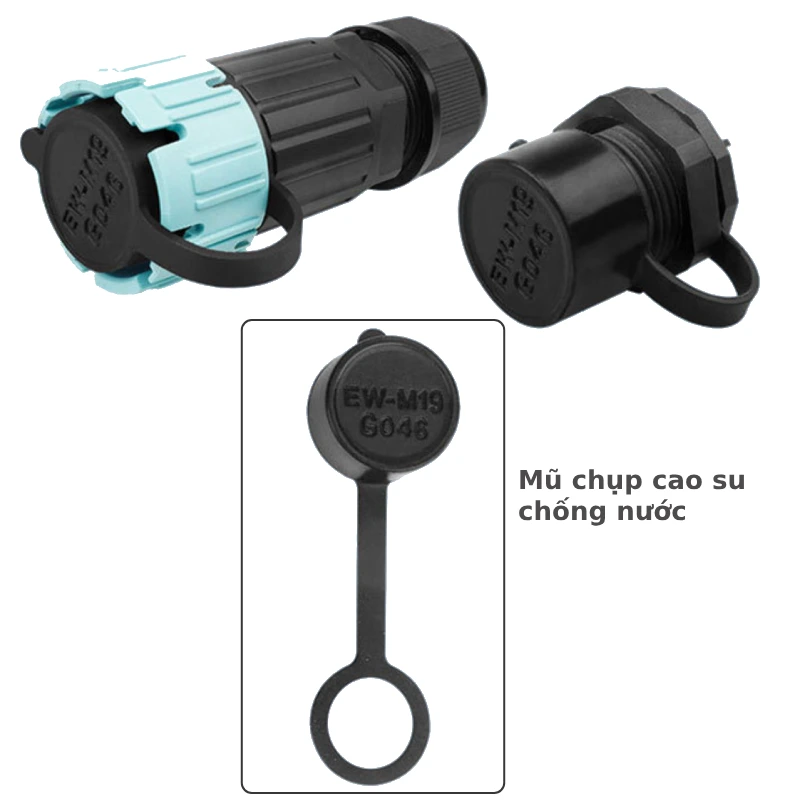 Đầu nối điện chống nước lắp mặt bích E-Weichat EW-M19-MP