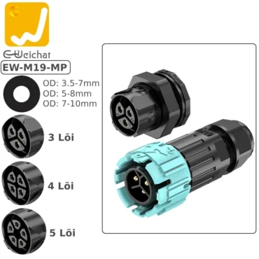 Đầu nối điện chống nước lắp mặt bích E-Weichat EW-M19-MP