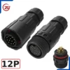 Đầu nối điện, dây điều khiển chống nước đực cái IP68 M16 ZSJ-M16-MFS chân hàn - 12 chân