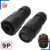 Đầu nối điện, dây điều khiển chống nước đực cái IP68 M16 ZSJ-M16-MFS chân hàn - 9 chân
