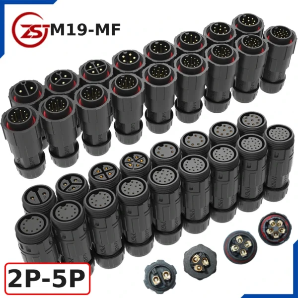 Đầu nối điện chống nước IP68 ZSJ-M19-MF-2P-5P