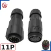 Đầu khớp nối dây điện, dây điều khiển chống nước IP68 ZSJ-M19-MFS chân hàn - 11 chân