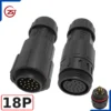 Đầu khớp nối dây điện, dây điều khiển chống nước IP68 ZSJ-M19-MFS chân hàn - 18 chân