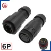 Đầu khớp nối dây điện, dây điều khiển chống nước IP68 ZSJ-M19-MFS chân hàn - 6 chân