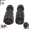 Đầu khớp nối dây điện, dây điều khiển chống nước IP68 ZSJ-M19-MFS chân hàn - 9 chân