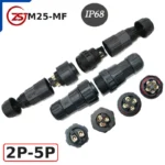 Đầu nối điện chống nước IP68 ZSJ-M25-MF 2p-5p