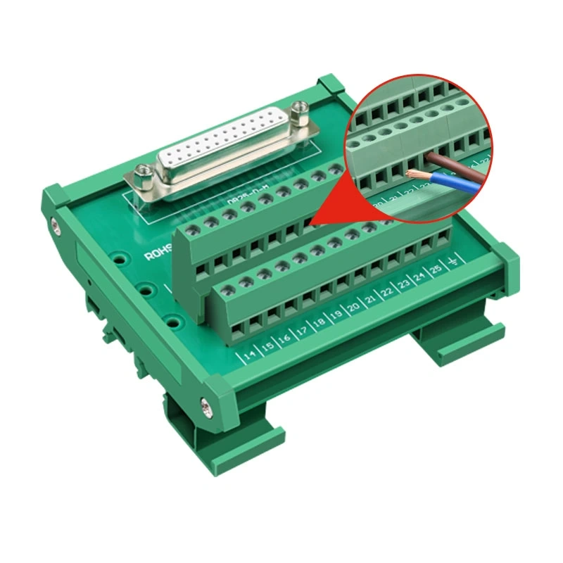Đầu nối DB25 gắn thanh ray DIN terminal block HD-Link YL-Adam39025 - Phụ Kiện Điện Tử Việt Nam Đầu nối DB25 gắn thanh ray DIN terminal block HD-Link YL-Adam39025