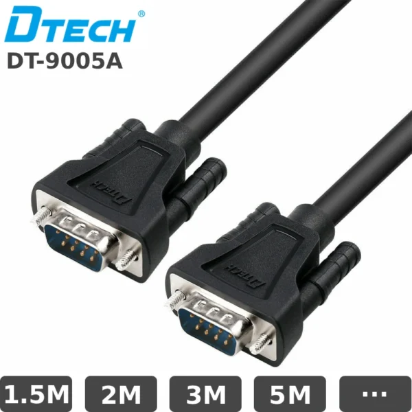 Cáp COM 2 đầu đực Dtech DT-9005A dài từ 1.5m, 2m, 3m, 5m