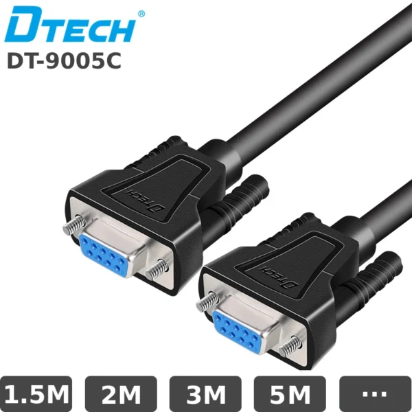 Cáp COM 2 đầu cái Dtech DT-9005C dài từ 1.5m, 2m, 3m, 5m