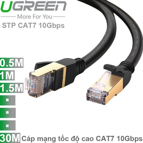 Cáp mạng STP CAT7 10Gbps UGREEN dài từ 0.5m đến 30m