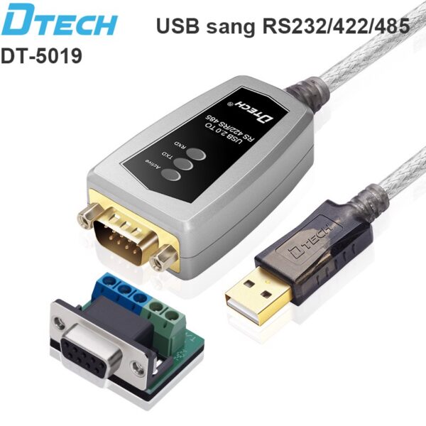 Cáp chuyển USB to RS485/422 DTECH DT-5019 1.2 mét