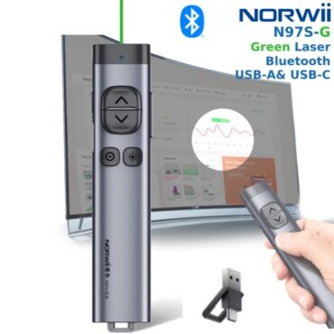Bút trình chiếu Bluetooth dùng cho màn hình led Norwii N97S-G ~ Con trỏ laser: Laser màu xanh