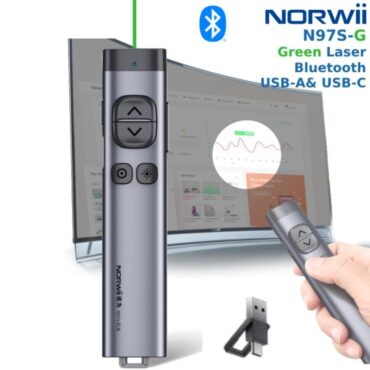 Bút trình chiếu Bluetooth dùng cho màn hình LED Norwii N97S ~ Con trỏ laser: Laser màu xanh