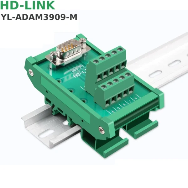 Đầu nối DB9 gắn thanh ray DIN terminal block HD-Link YL-Adam3909
