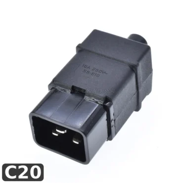 Đầu phích cắm nguồn IEC C19 C20 250V/16A dùng cho PDU, UPS ~ Kiểu dáng: PhíchIEC C20