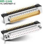 Đầu hàn bo mạch PCB DB37 37 chân đực đặc mạ vàng góc 90 độ HD-Link YL-DR37M-F-C