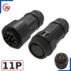 Đầu nối dây điện, dây điều khiển chống nước IP68 ZSJ M25-MFS loại chân hàn - 11 chân