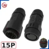 Đầu nối dây điện, dây điều khiển chống nước IP68 ZSJ M25-MFS loại chân hàn - 15 chân