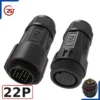 Đầu nối dây điện, dây điều khiển chống nước IP68 ZSJ M25-MFS loại chân hàn - 22 chân