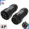 Đầu nối dây điện, dây điều khiển chống nước IP68 ZSJ M25-MFS loại chân hàn - 4 chân