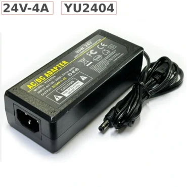 Bộ nguồn adapter DC 24V-4A 96W chân cắm 5.5*2.5mm YU-2404 ~ Nguồn ra dc: 24V-4A