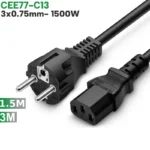 Cáp nguồn EU CEE 77- IEC320 C13 3x0.75mm 2