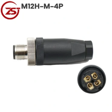 Đầu nối cảm biến M12 chống nước IP67 lắp hộp kỹ thuật 4 chân A-Code ZSJ M12H-MP-4P - Phụ Kiện Điện Tử.Com.vn Đầu giắc nối cảm biến M12 chống nước IP67 lắp tủ điện 4 chân A-Code ZSJ ~ Kiểu dáng: Đầu phích đực M12H-M-4P