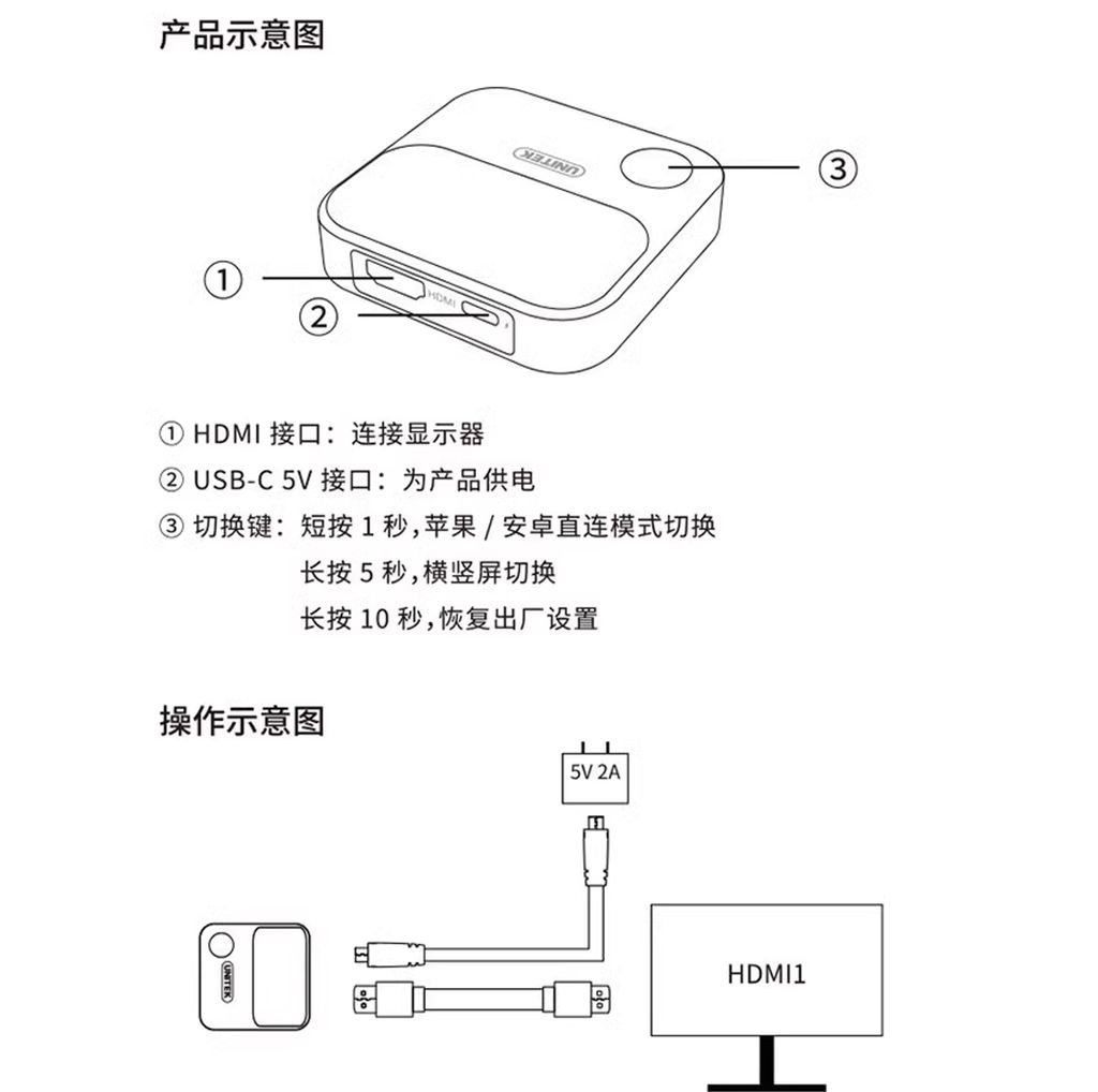 Bộ nhận HDMI không dây chuẩn 4K@60Hz Unitek V162B - Phụ Kiện Điện Tử.Com.vn