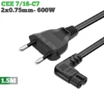 Cáp nguồn 2 chân số 8 C7 dài 1.5m chân vuông góc