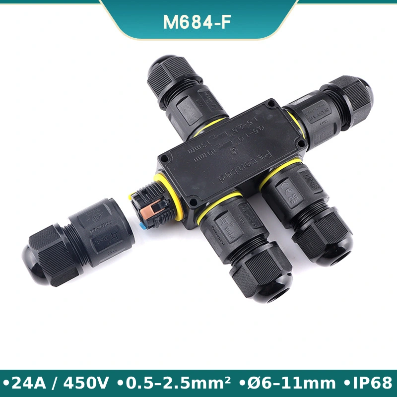 Đầu nối dây điện ngoài trời chống nước IP68 M684-F 5 nhánh hình sao - Phụ Kiện Điện Tử.Com.vn Đầu nối điện chống nước IP68 M684-F 4