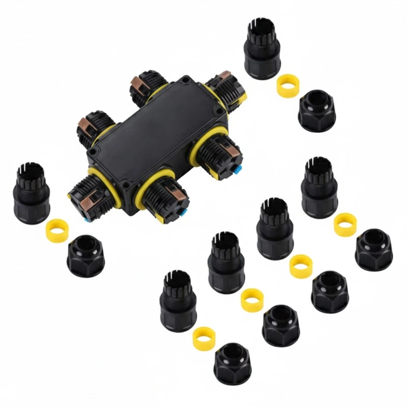 Đầu nối dây điện ngoài trời chống nước IP68 M684-S 6 nhánh kiểu hoa thị - Phụ Kiện Điện Tử.Com.vn Đầu nối điện chống nước IP68 M684-S 2