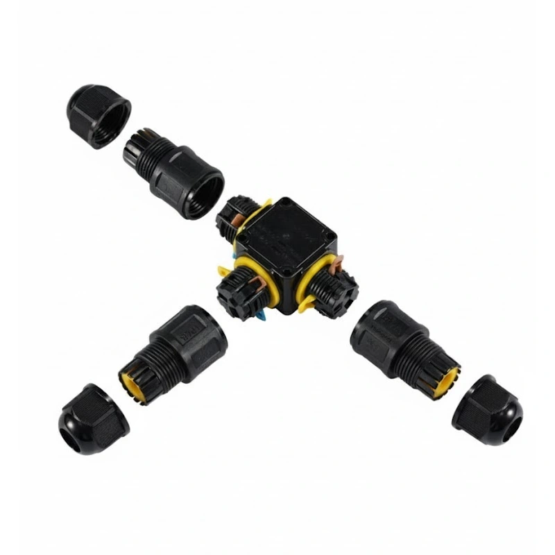 Đầu nối dây điện ngoài trời chống nước IP68 M684-T 3 nhánh kiểu chữ T - Phụ Kiện Điện Tử.Com.vn Đầu nối điện chống nước IP68 M684-T 4