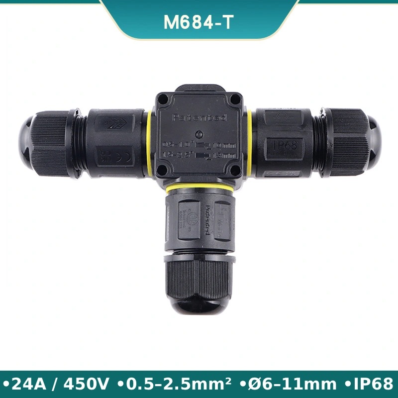 Đầu nối dây điện ngoài trời chống nước IP68 M684-T 3 nhánh kiểu chữ T - Phụ Kiện Điện Tử.Com.vn Đầu nối điện chống nước IP68 M684-T