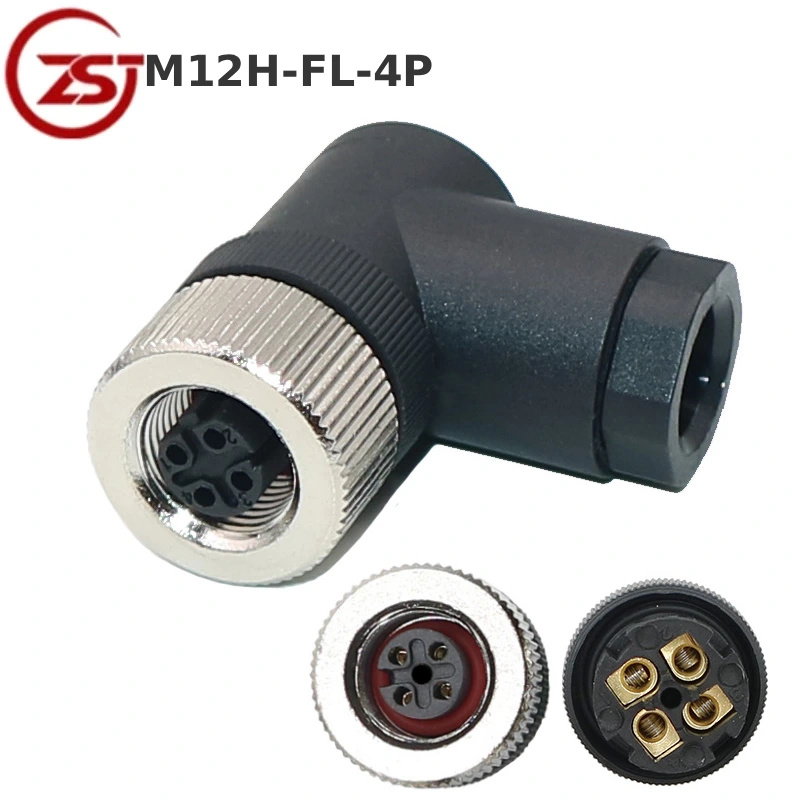 Đầu nối cảm biến 4 chân Zsj-M12H-FL-4P