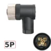 Đầu nối cảm biến M12 chống nước IP67 kiểu chữ L 4/5/8 chân A-Code ZSJ-M12H - 5 chân cái chữ L