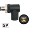 Đầu nối cảm biến M12 chống nước IP67 kiểu chữ L 4/5/8 chân A-Code ZSJ-M12H - 5 chân đực chữ L