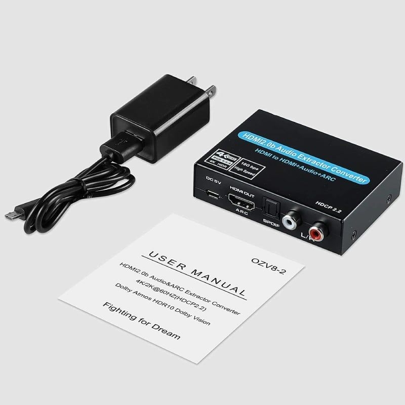 Bộ chuyển đổi HDMI eARC TV ra cổng quang, 3.5mm, RCA OZV8-2 - Phụ Kiện Điện Tử.Com.vn