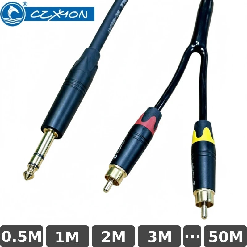 Cáp âm thanh DIY 6.5mm ra 2 RCA CZXYON 0