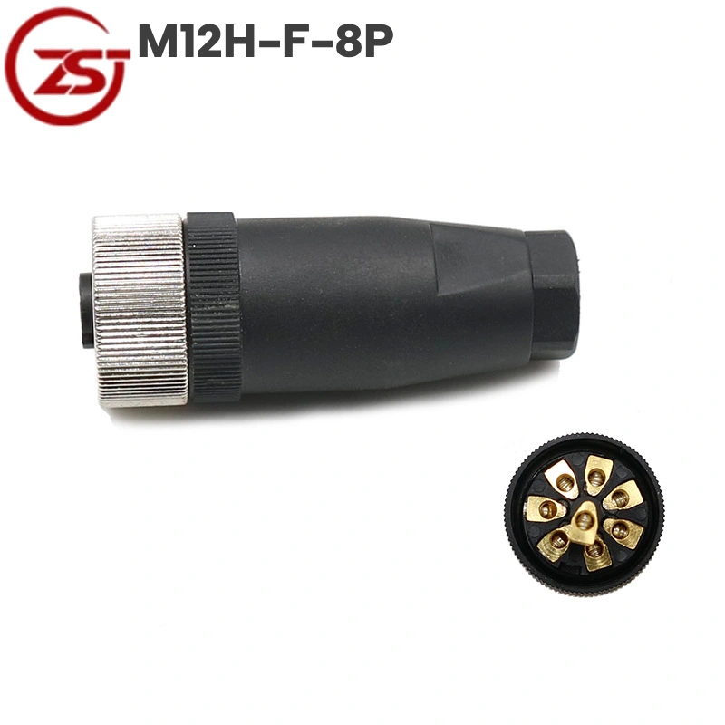 Đầu cảm biến M12 8 chân chống nước IP67 A-Code ZSJ ~ Kiểu dáng: Đầu cái ZSJ-M12H-F-8P