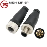 Đầu nối cảm biến M12 8 chân chống nước IP67 A-Code ZSJ ~ Kiểu dáng: Đầu nối đực+cái ZSJ-M12H-MF-8P
