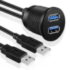 Cáp nối dài USB 3.0 1 mét lắp bảng điều khiển 2 cổng - USB 3.0 Flush Mount Cable Dual port - 2 cổng