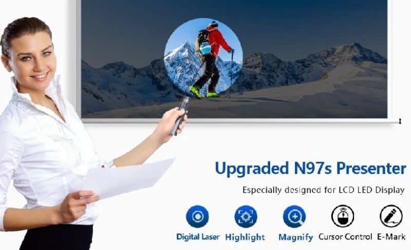 Bút trình chiếu không dây kỹ thuật số dùng cho màn hình Led Norwii N97S-64G Green laser màu xanh - Phụ Kiện Điện Tử.Com.vn