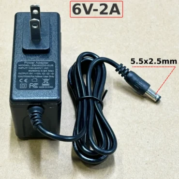 Cục nguồn DC Adapter 6V-2A chân cắm tròn 5.5×2.5mm – Model: ZB060200-2US - Phụ Kiện Điện Tử.Com.vn