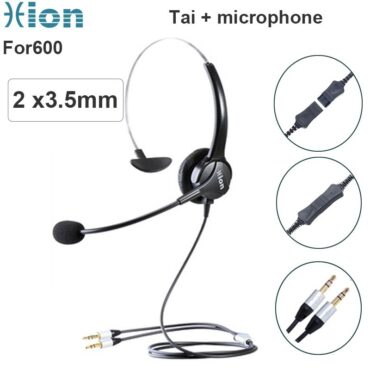 Tai nghe + mic Hion For600 đàm thoại chăm sóc khách hàng chân cắm 3.5mm ~ Kiểu dáng: 2 cổng 2.5mm
