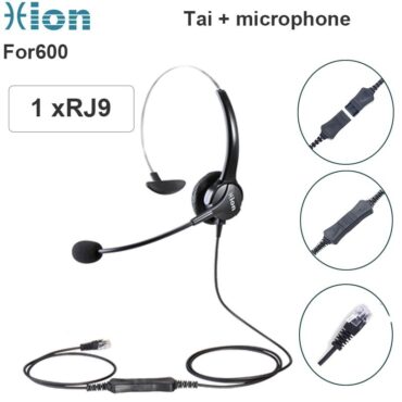 Tai nghe + mic Hion For600 đàm thoại chăm sóc khách hàng chân cắm 3.5mm ~ Kiểu dáng: 1 cổng RJ9
