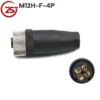 Đầu giắc nối cảm biến M12 4 chân chống nước IP67 A-Code ZSJ M12H-MF-4P - Đầu cái M12H-F-4P