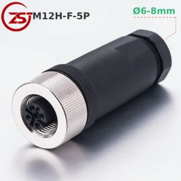 Đầu nối cảm biến M12 5 chân chống nước IP67 A-Code ZSJ M12H-MF-5P - Phụ Kiện Điện Tử.Com.vn Đầu nối cảm biến M12 5 chân chống nước IP67 A-Code ZSJ ~ Kiểu dáng: Đầu cái M12H-F-5P, Đường kính dây: Ø6-8mm(PG9)
