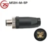 Đầu nối cảm biến M12 5 chân chống nước IP67 A-Code ZSJ M12H-MF-5P - Đầu đực M12H-M-5P