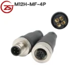 Đầu giắc nối cảm biến M12 4 chân chống nước IP67 A-Code ~ Kiểu dáng: Đầu nối đực+cái M12H-MF-4P, Đường kính dây: Ø4-6mm(PG7)